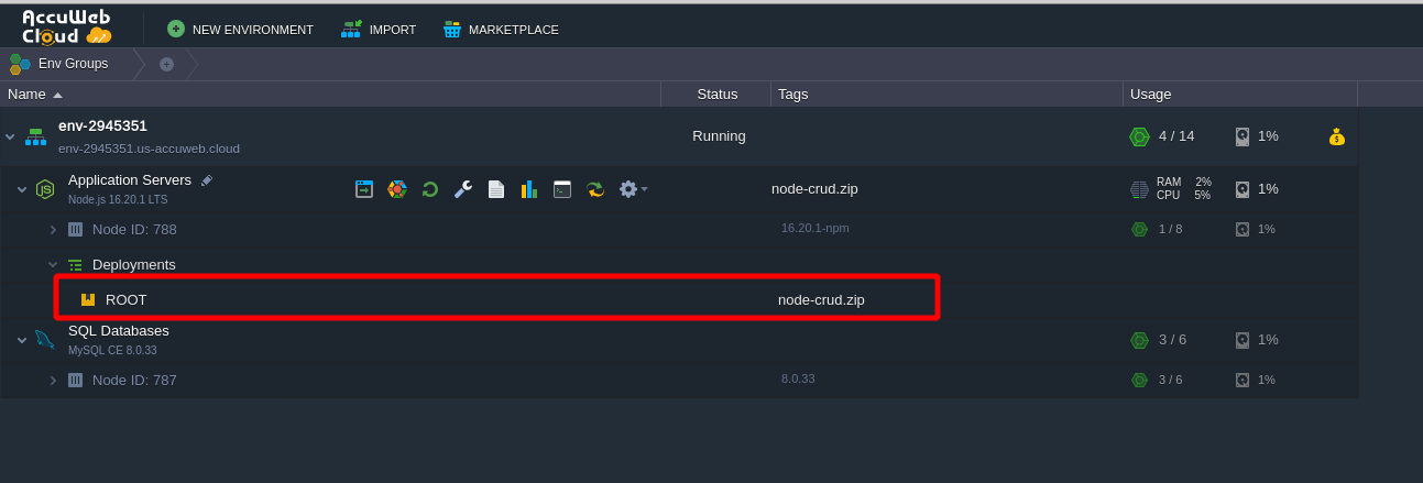 Node.js on cloud